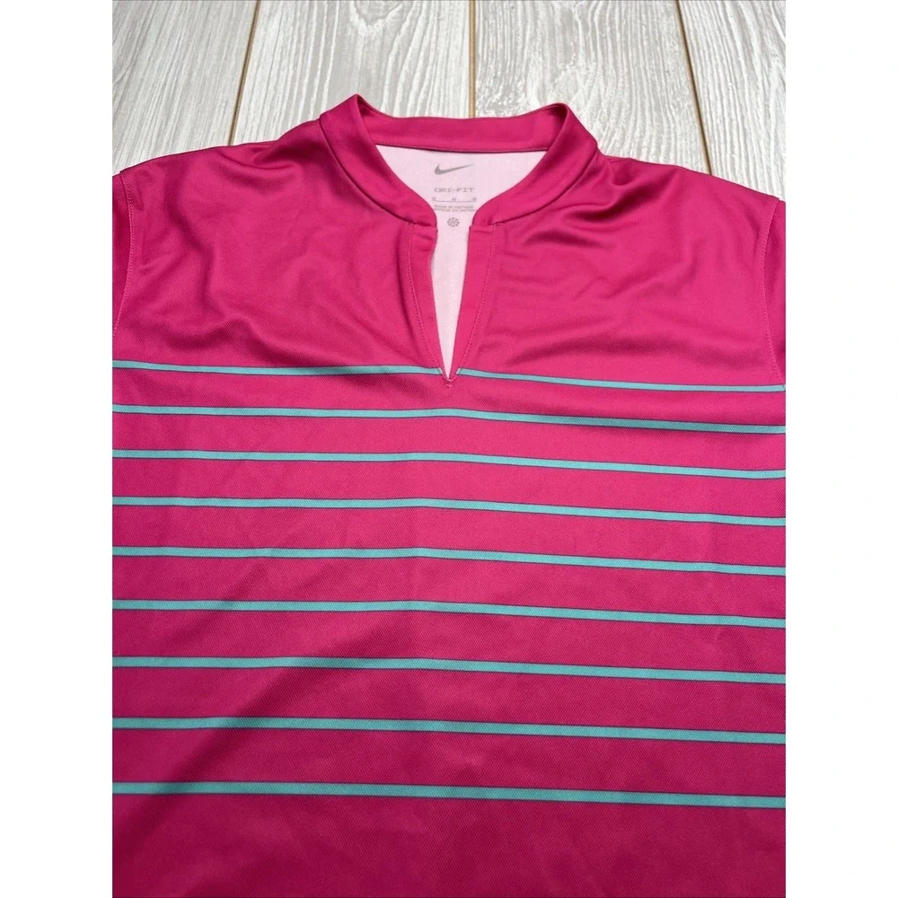 New Nike Womens Golf Short Sleeve Polo Womens Size Medium Pink
